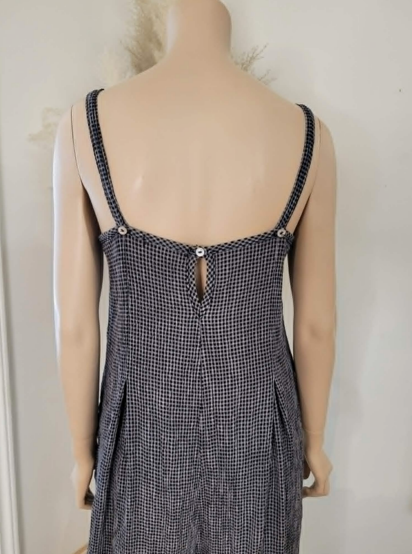 Crinkle Check Cropped Jumpsuit~ Black
