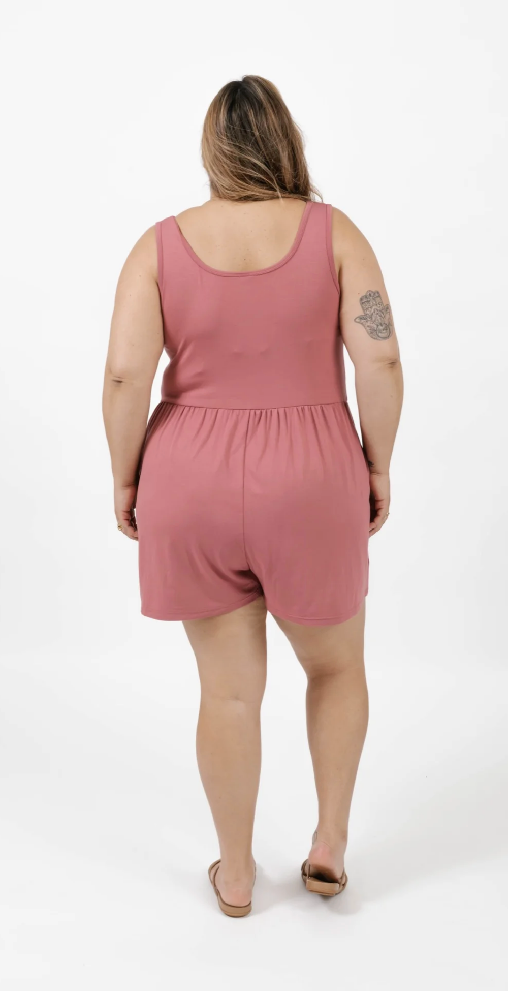 Camille Shorty Romper ~ Dusty Rose