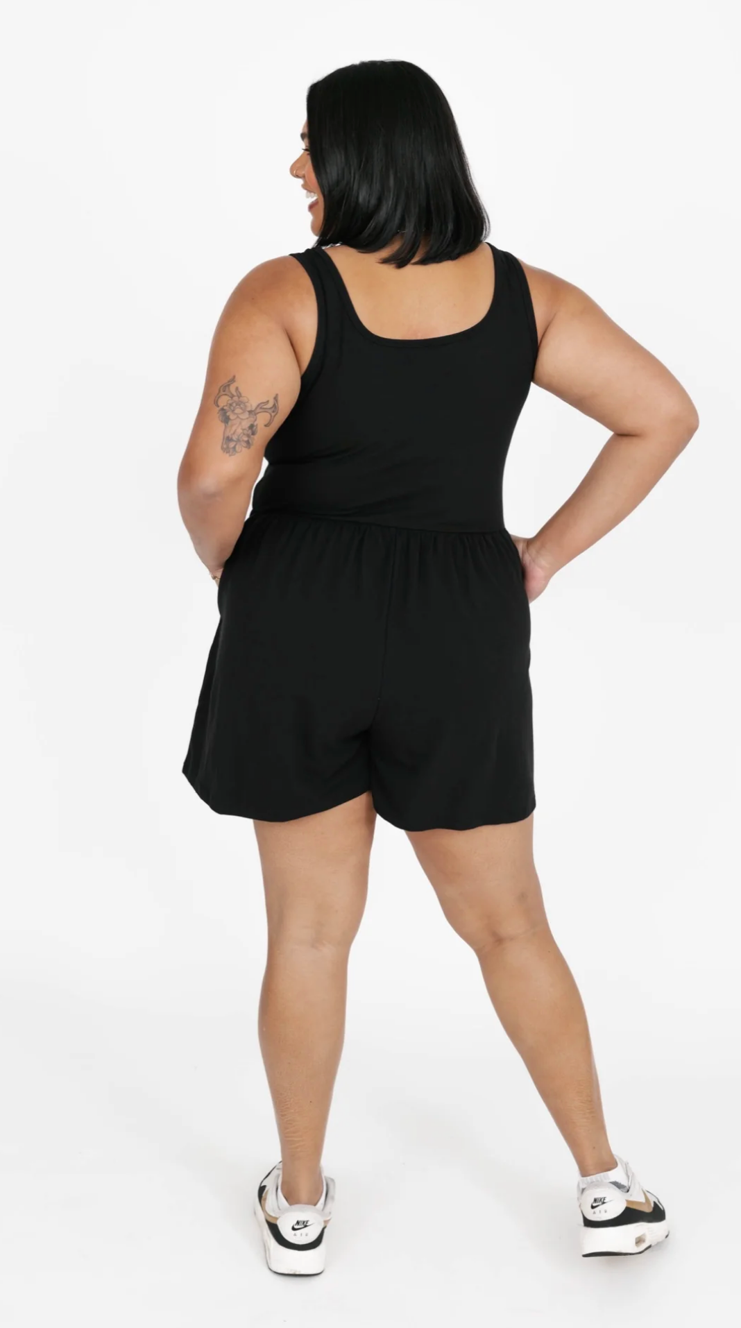 Camille Shorty Romper ~ Black