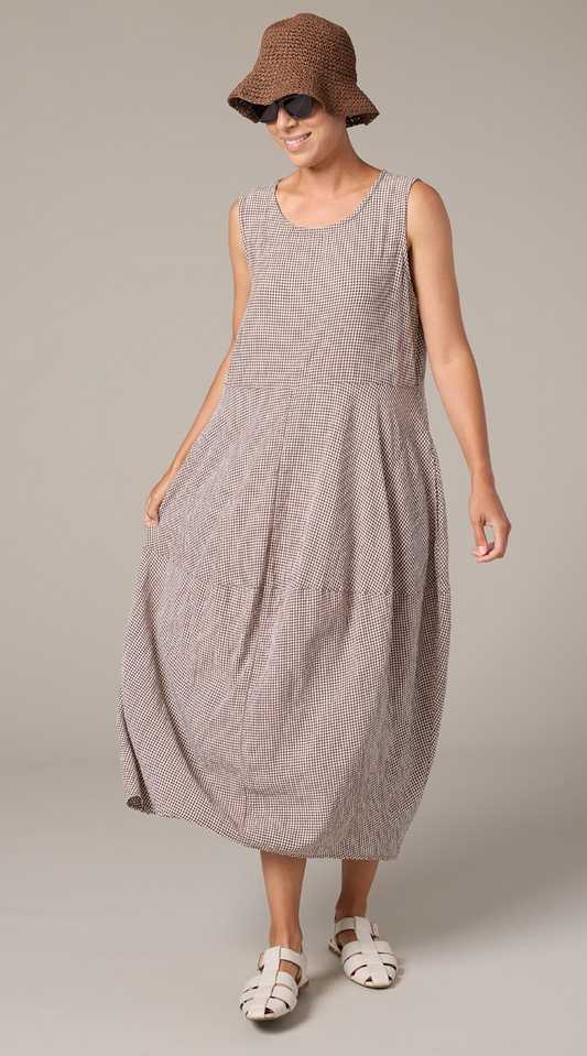 Crinkle Check Seamed Bubble Dress ~ 2 Colours