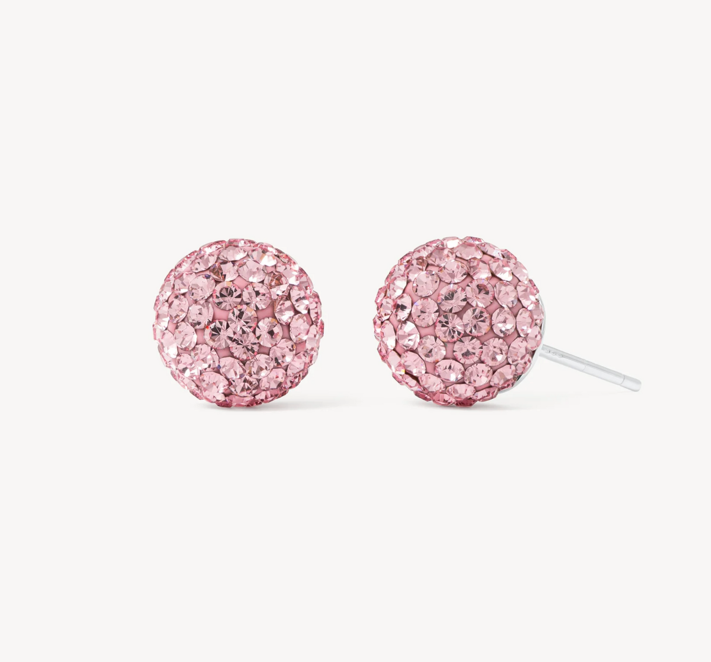 Pink Sparkle Ball Stud Earrings