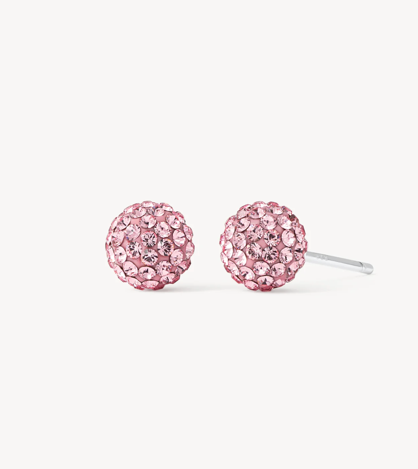 Pink Sparkle Ball Stud Earrings