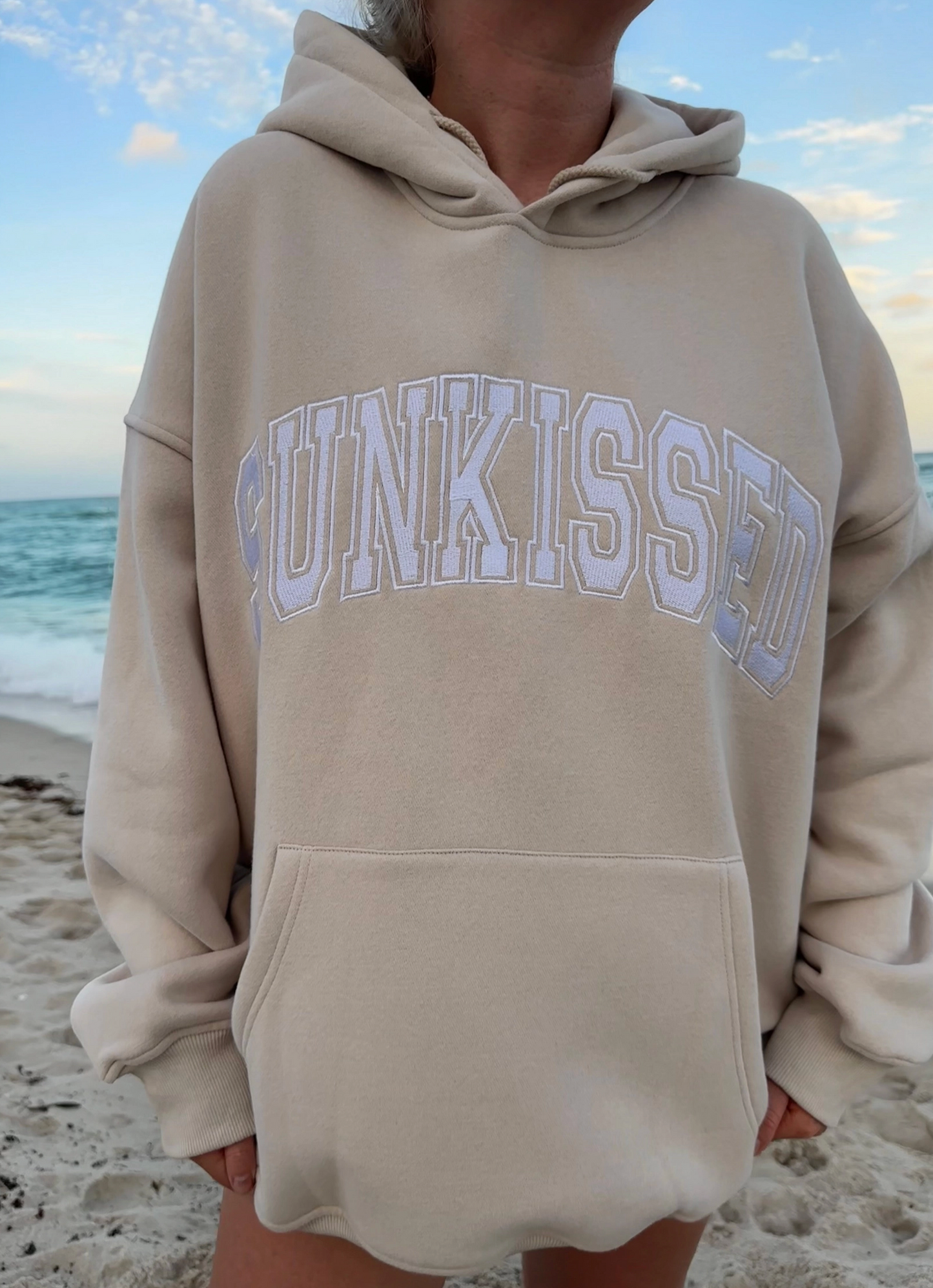 Sandstorm Embroider Oversized Varsity Hoodie