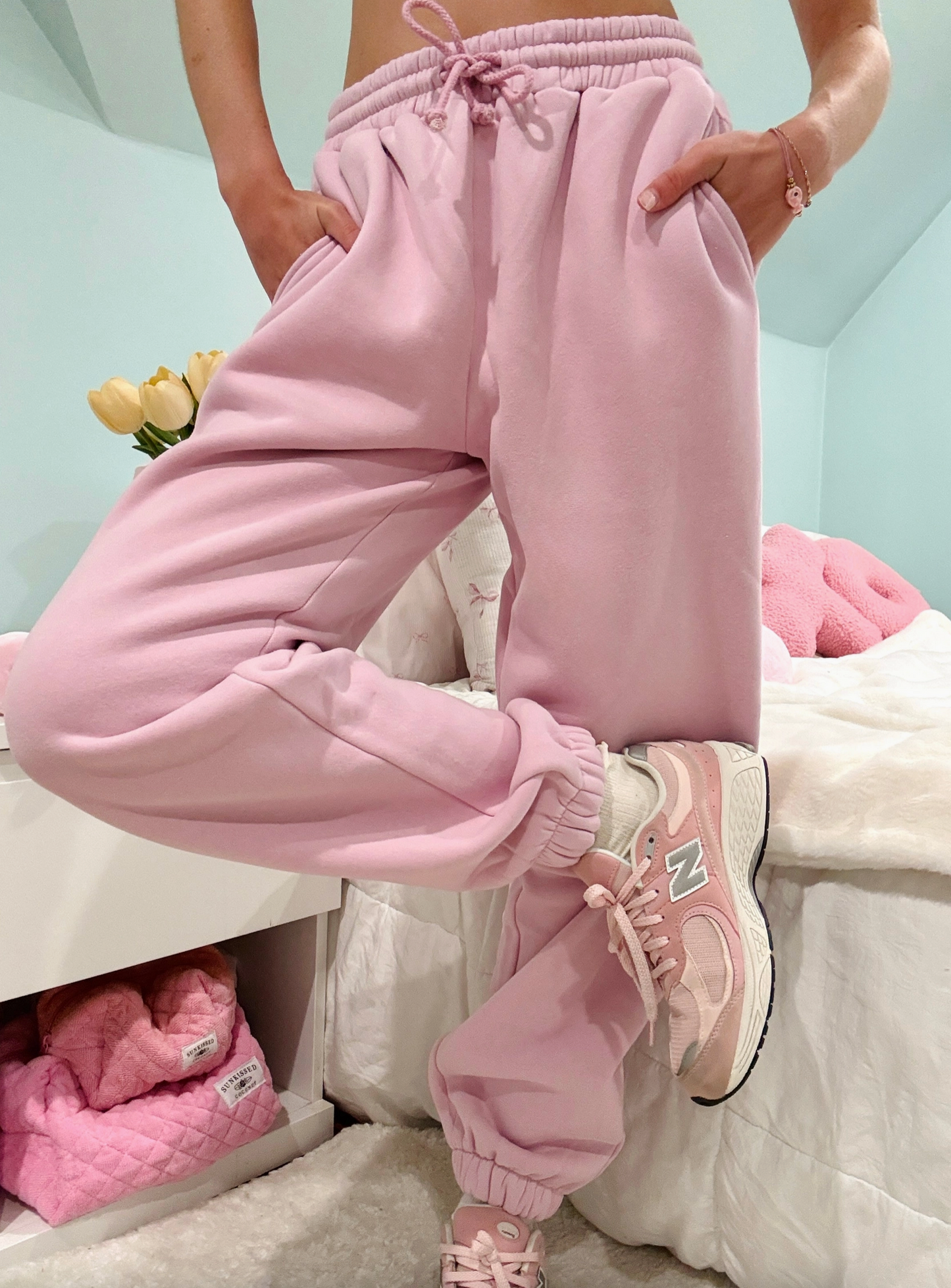 Mauve Mist Basic Jogger Sweatpants