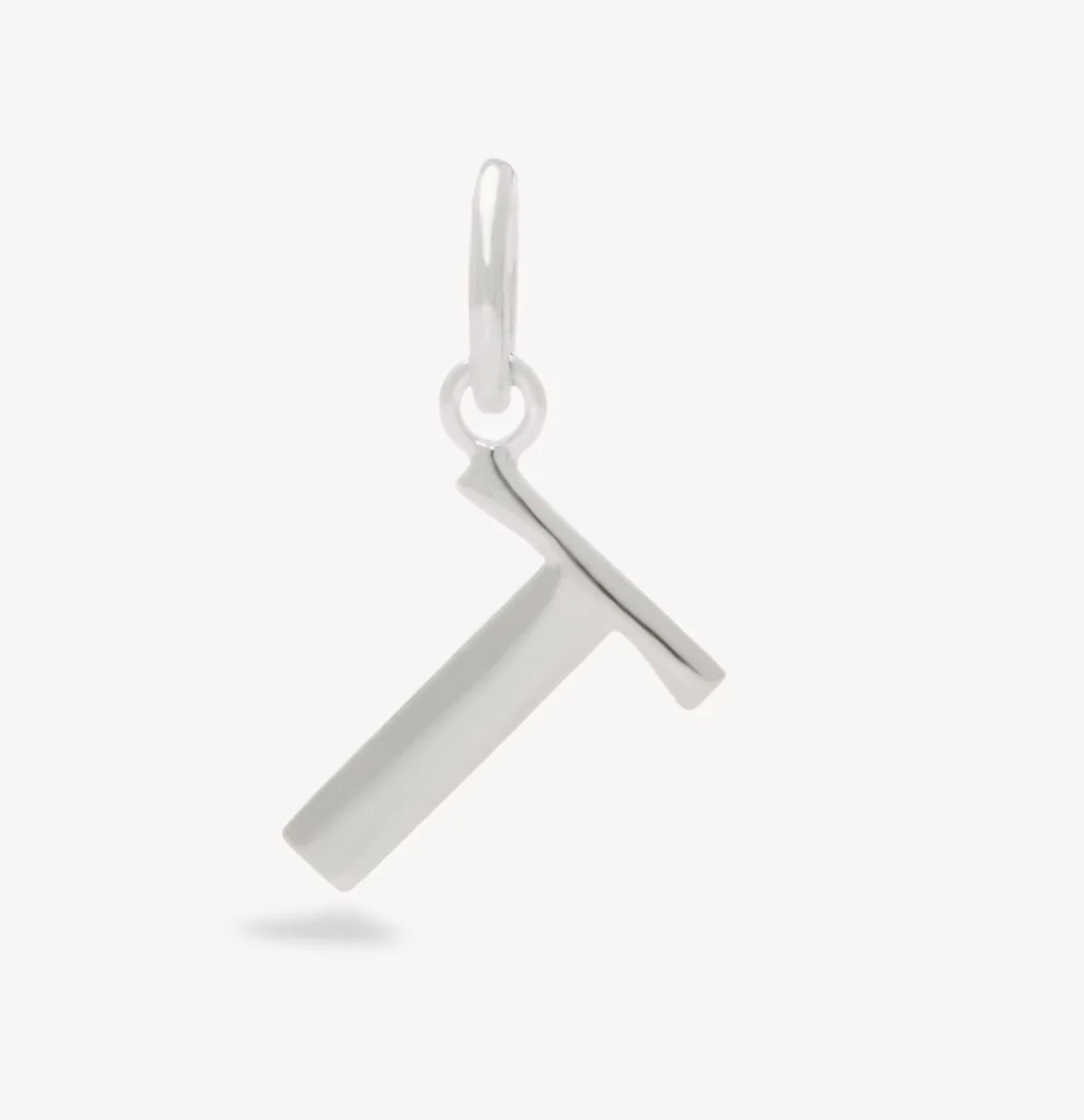 Silver Letter Charm ~ T
