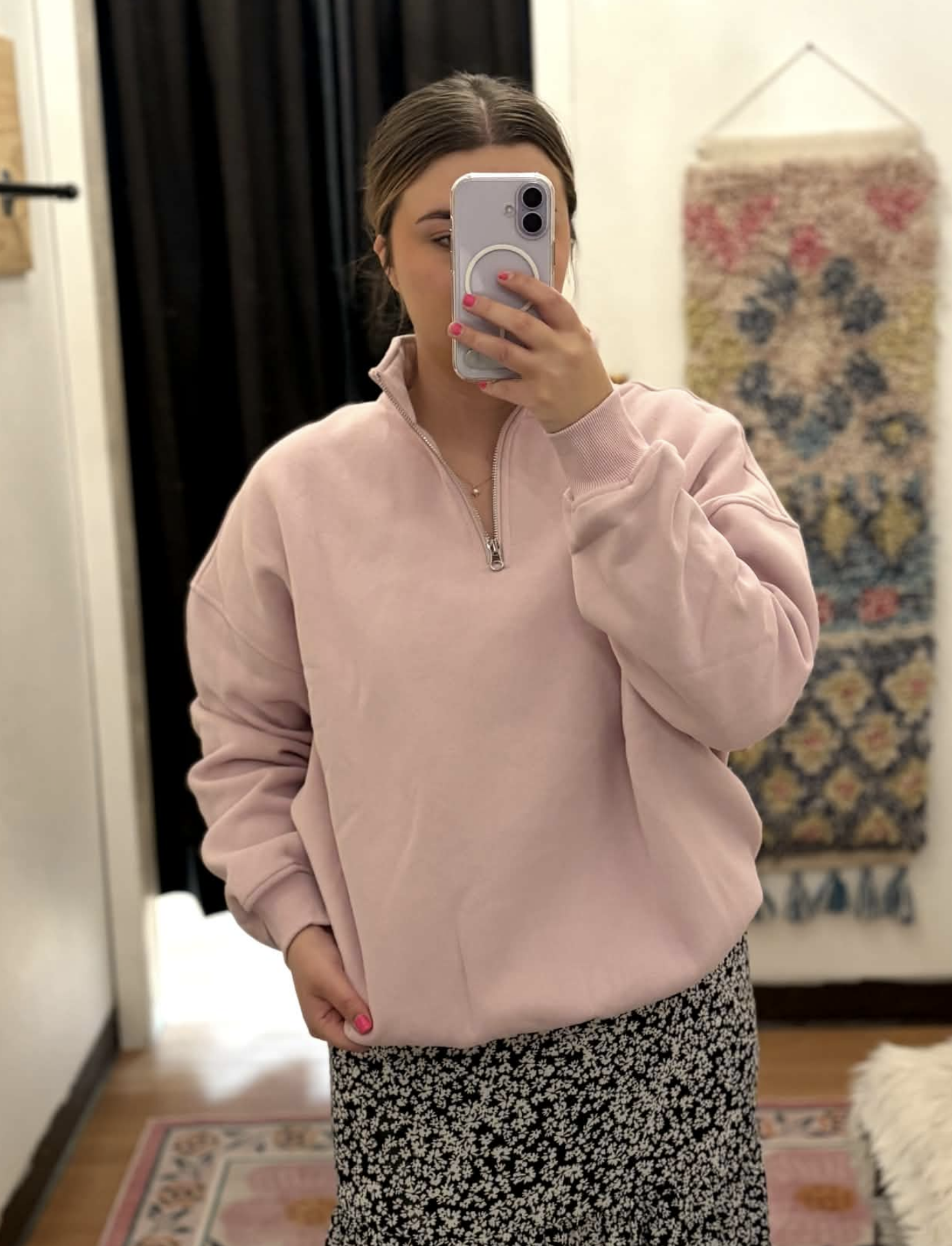 Mauve Mist Quarter-Zip Sweatshirt