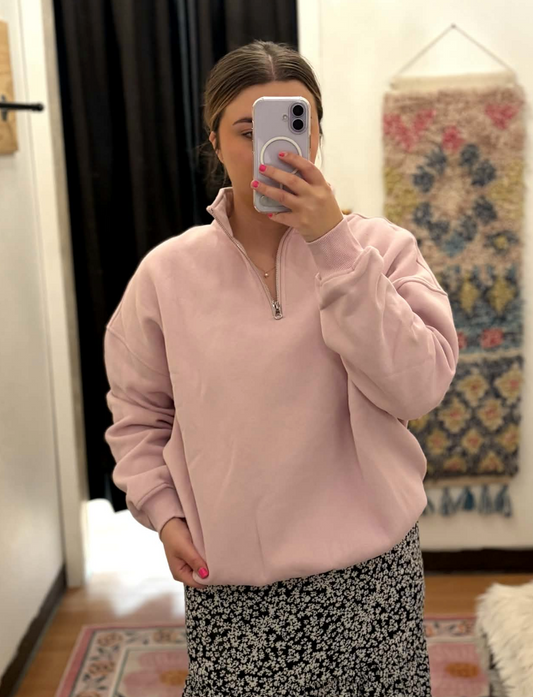 Mauve Mist Quarter-Zip Sweatshirt