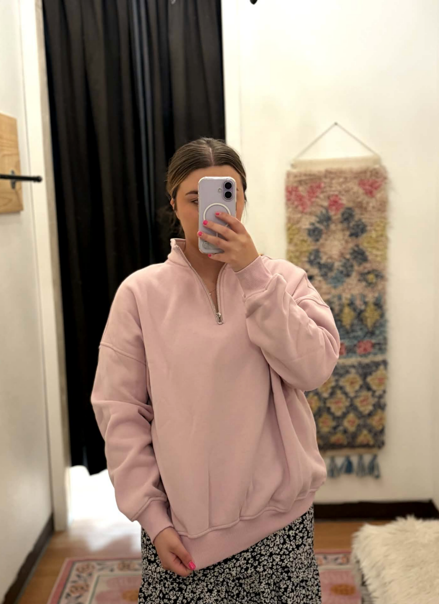 Mauve Mist Quarter-Zip Sweatshirt