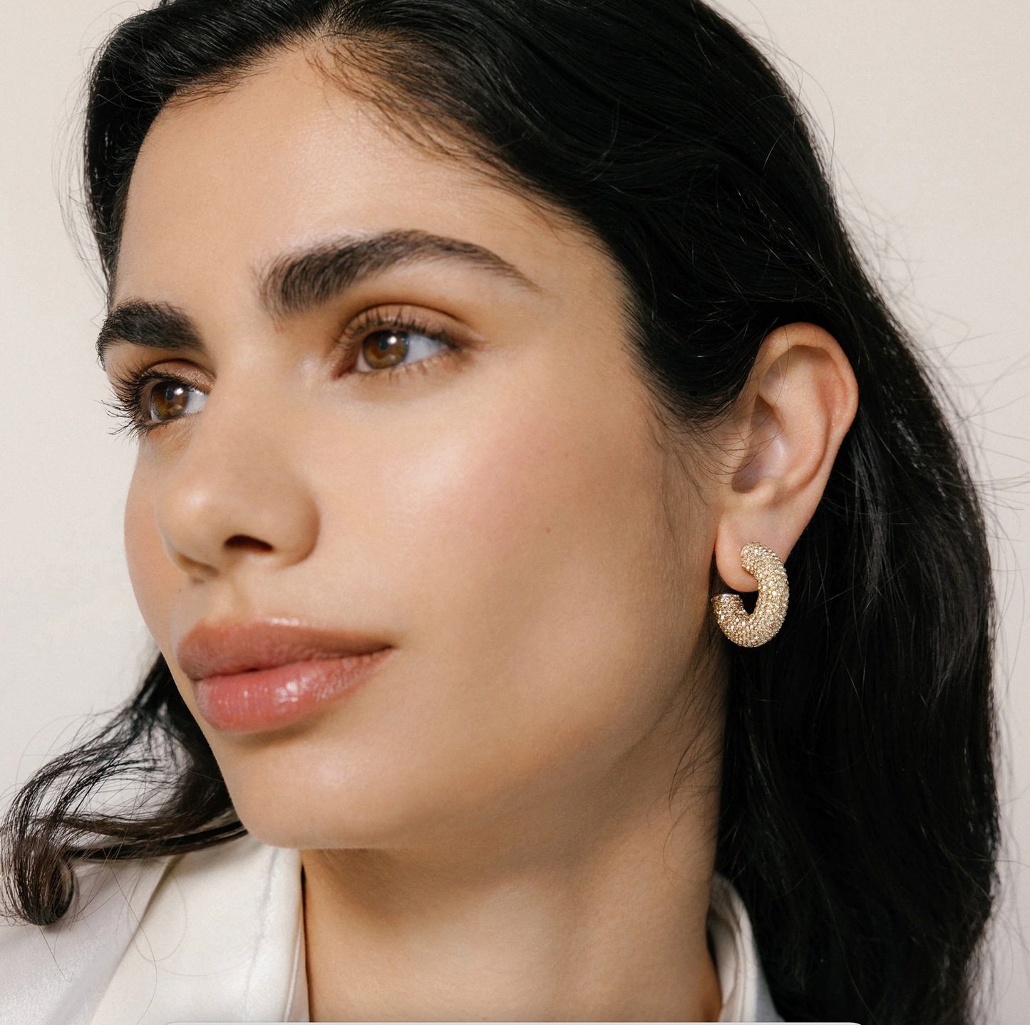 Sparkle Chunky Hoop Earrings ~ 2 Colours