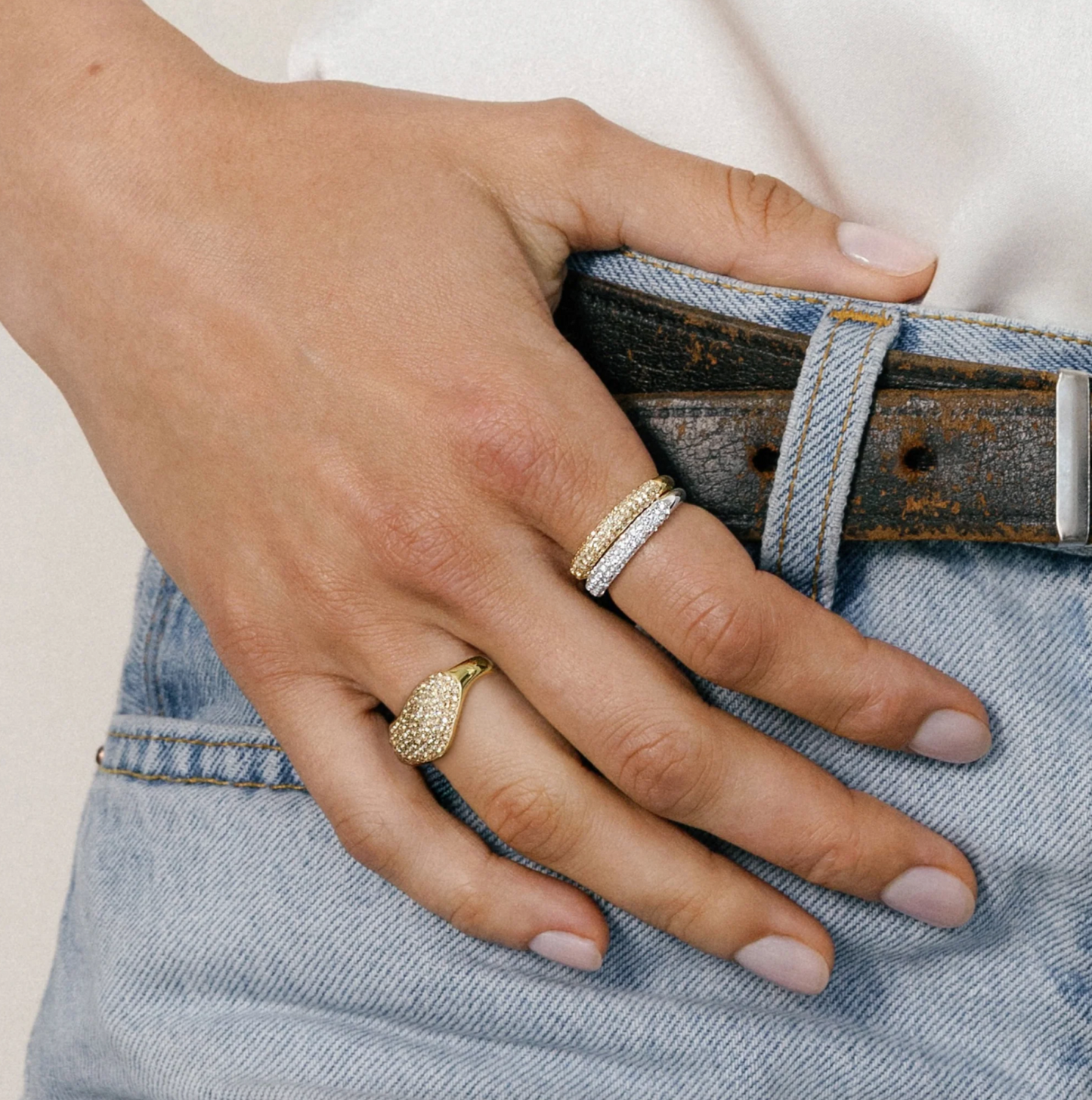 Sparkle Stacker Ring ~ 3 Colours