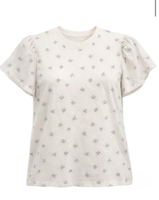 Colette Ruffle Sleeve Everyday Tee ~ Floral