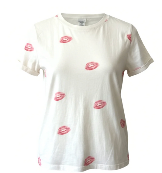 Reign Printed Graphic Tie Tee ~ White Kisses