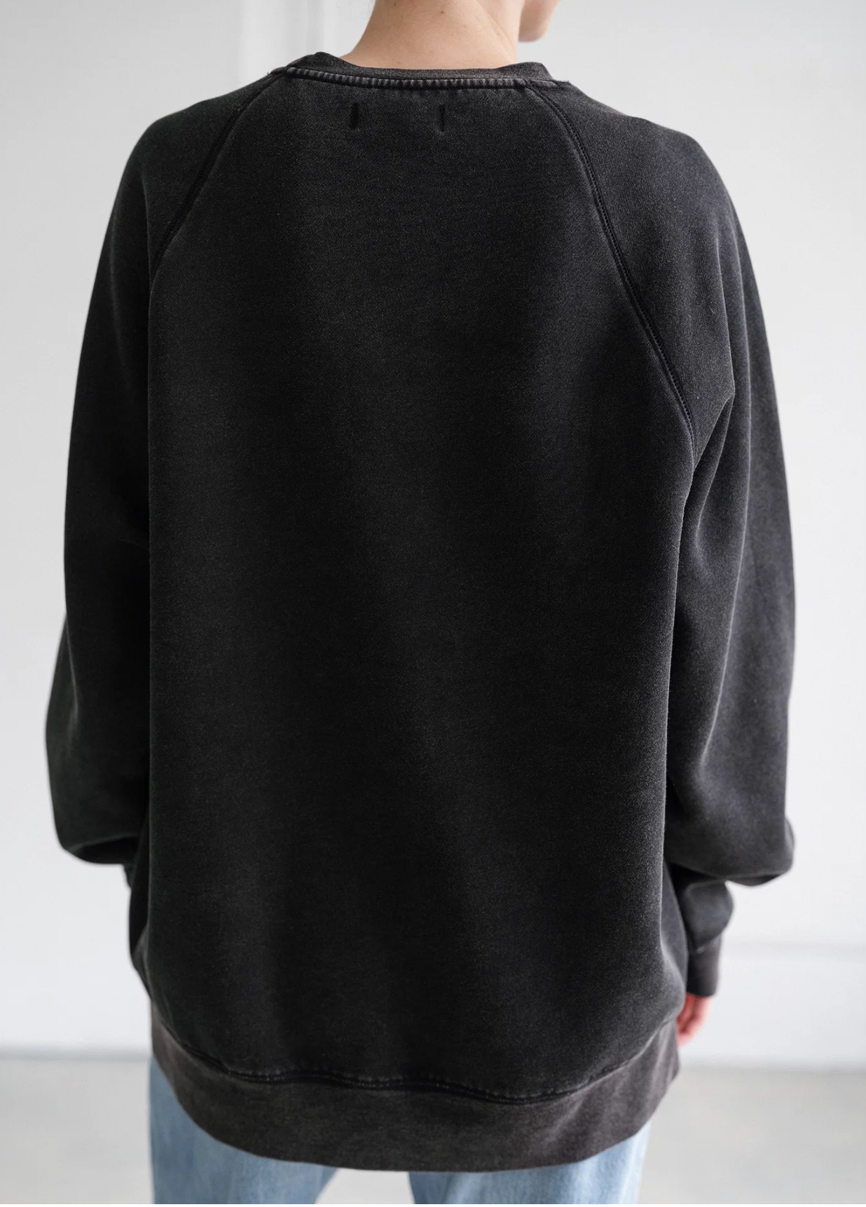 "Brunette" Perfect Crew Sweatshirt ~ Washed Black