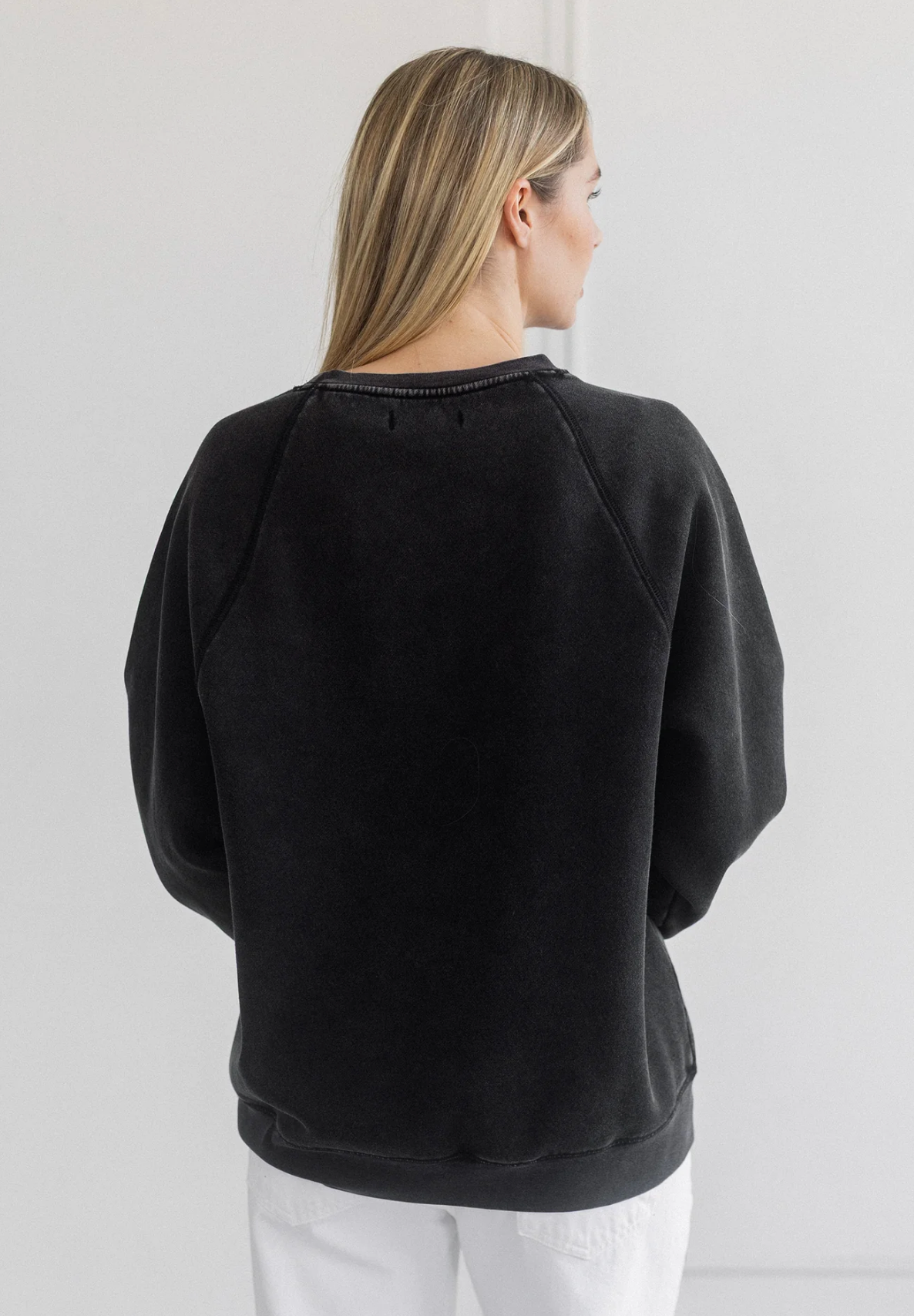 "Blonde" Perfect Crew Sweatshirt ~ Washed Black