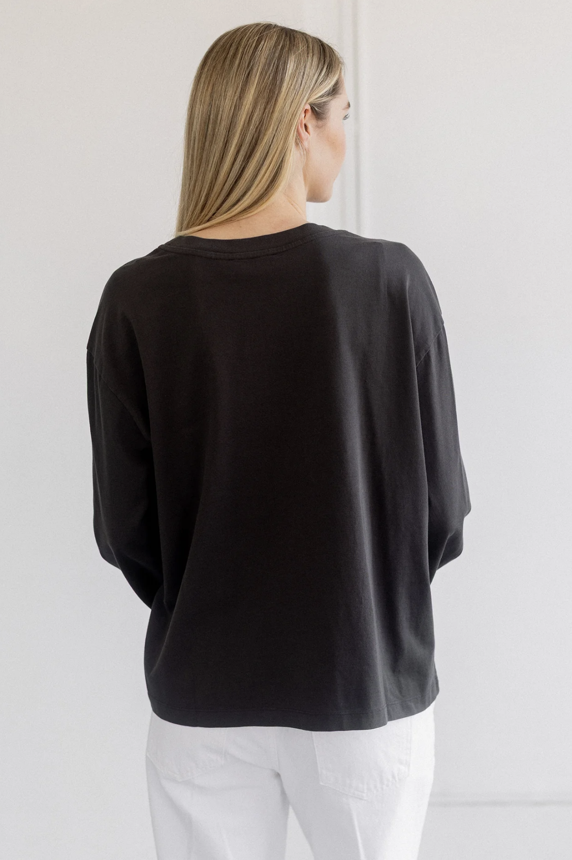 Long Sleeve Boxy Tee ~ Vintage Black
