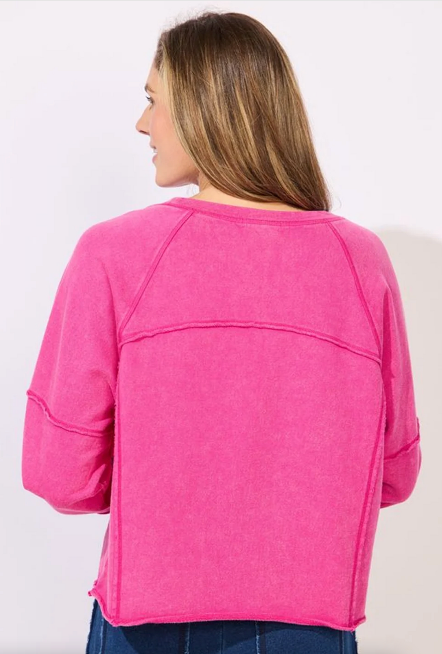 Weekend Raglan Crew ~ Fuchsia