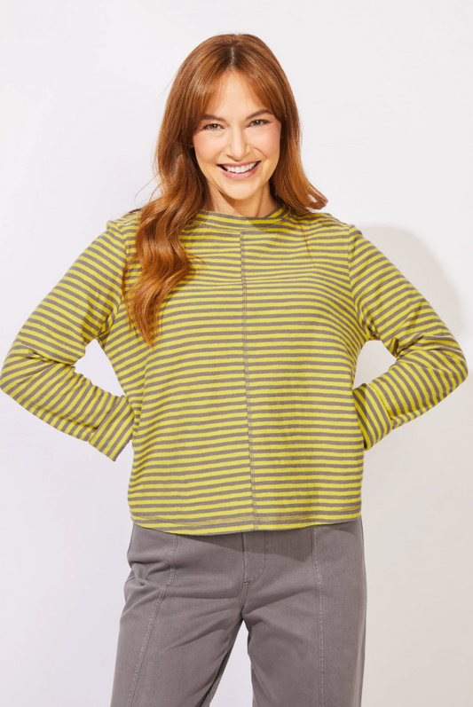 Striped Layover Tee ~ Citron