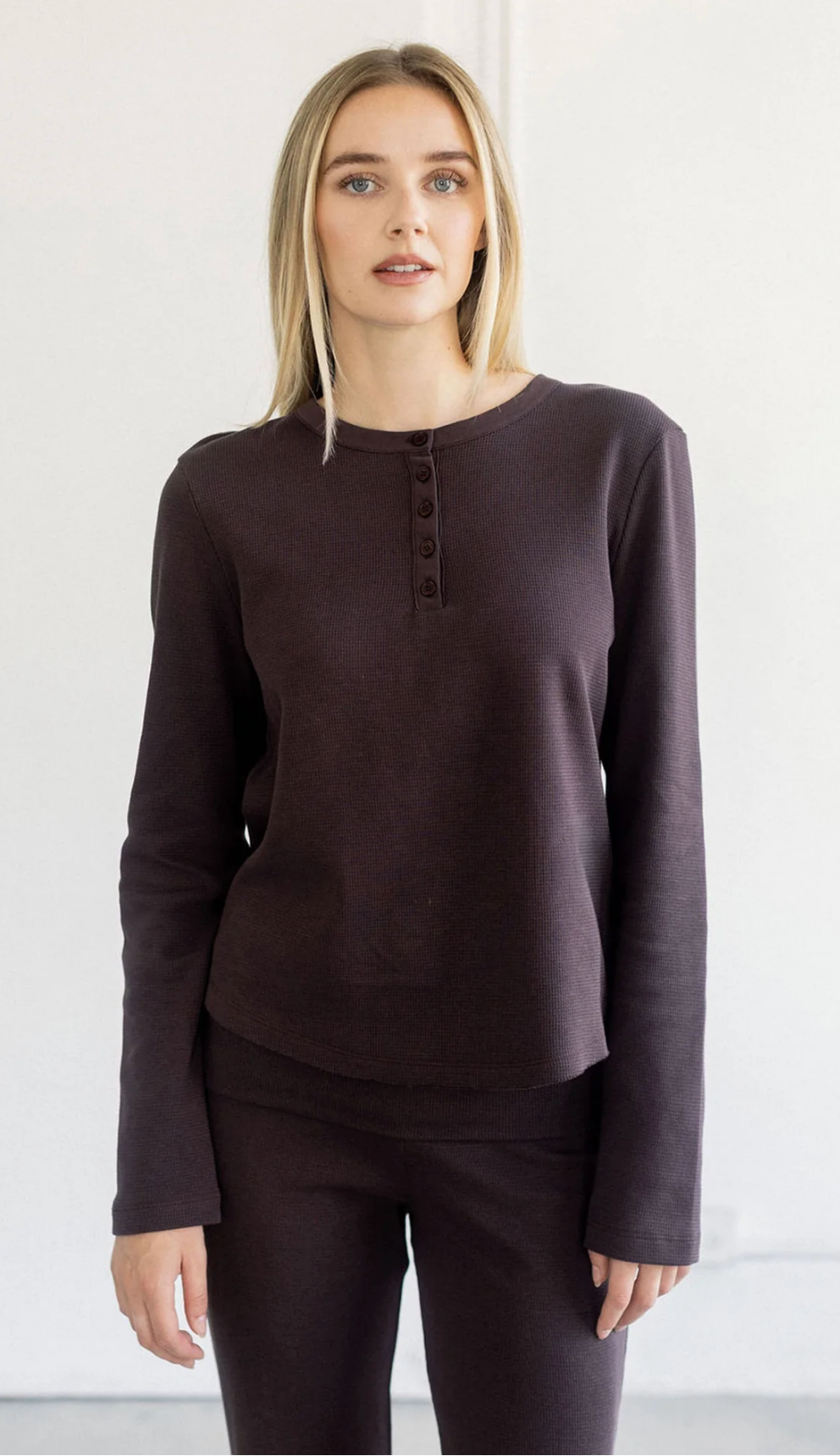 Waffle Henley ~ 2 Colours