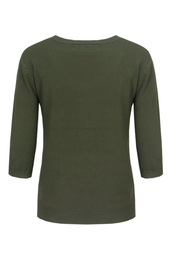Ann Knit Pullover ~ Dark Olive