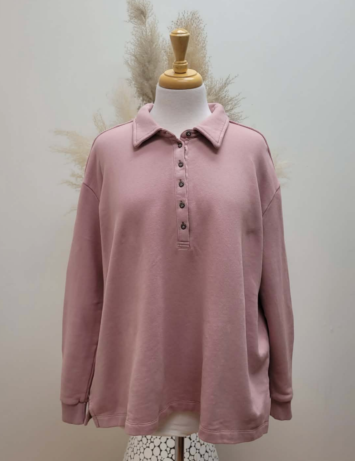 Terry Cotton Cashmere LS Polo  ~ 4 Colours