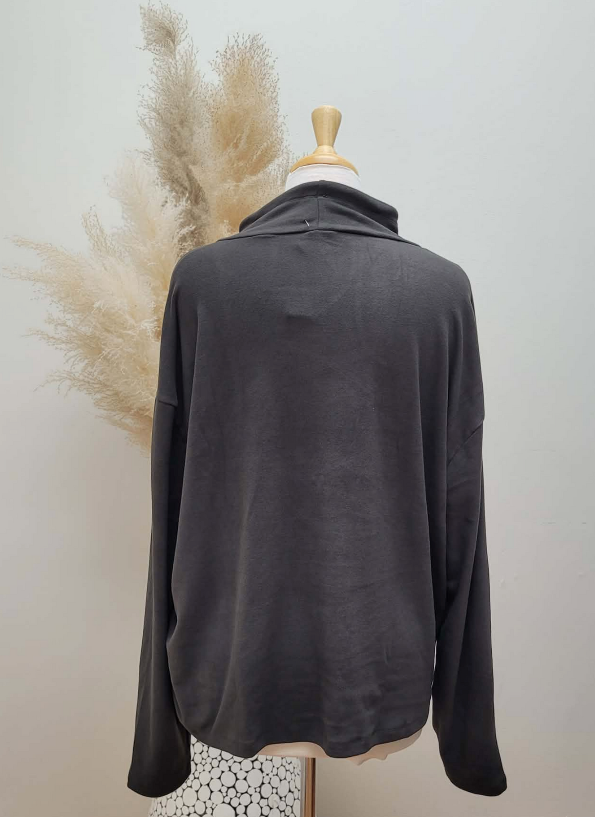 Lux Tristan Double Face Fleece Funnel Pullover ~ Dark Truffle