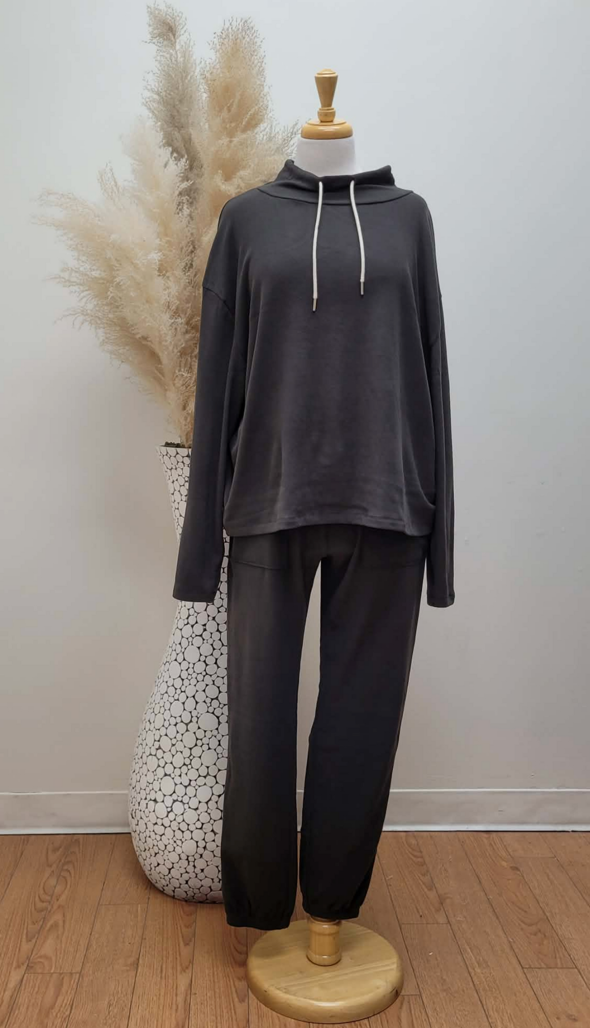 Lux Elsa Double Face Fleece Jogger ~ Dark Truffle