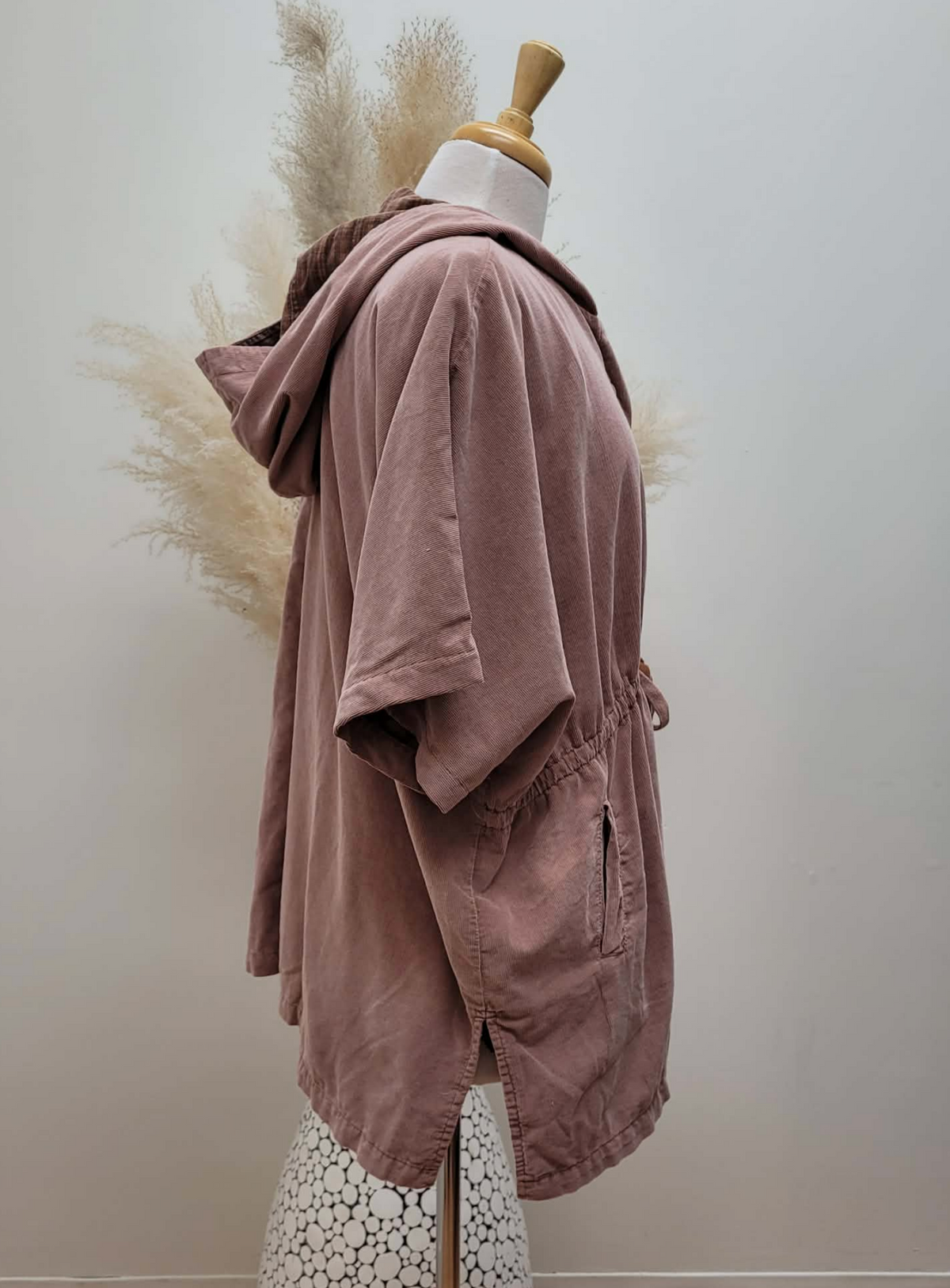 Corduroy Cinch Waist Jacket ~ Woodrose
