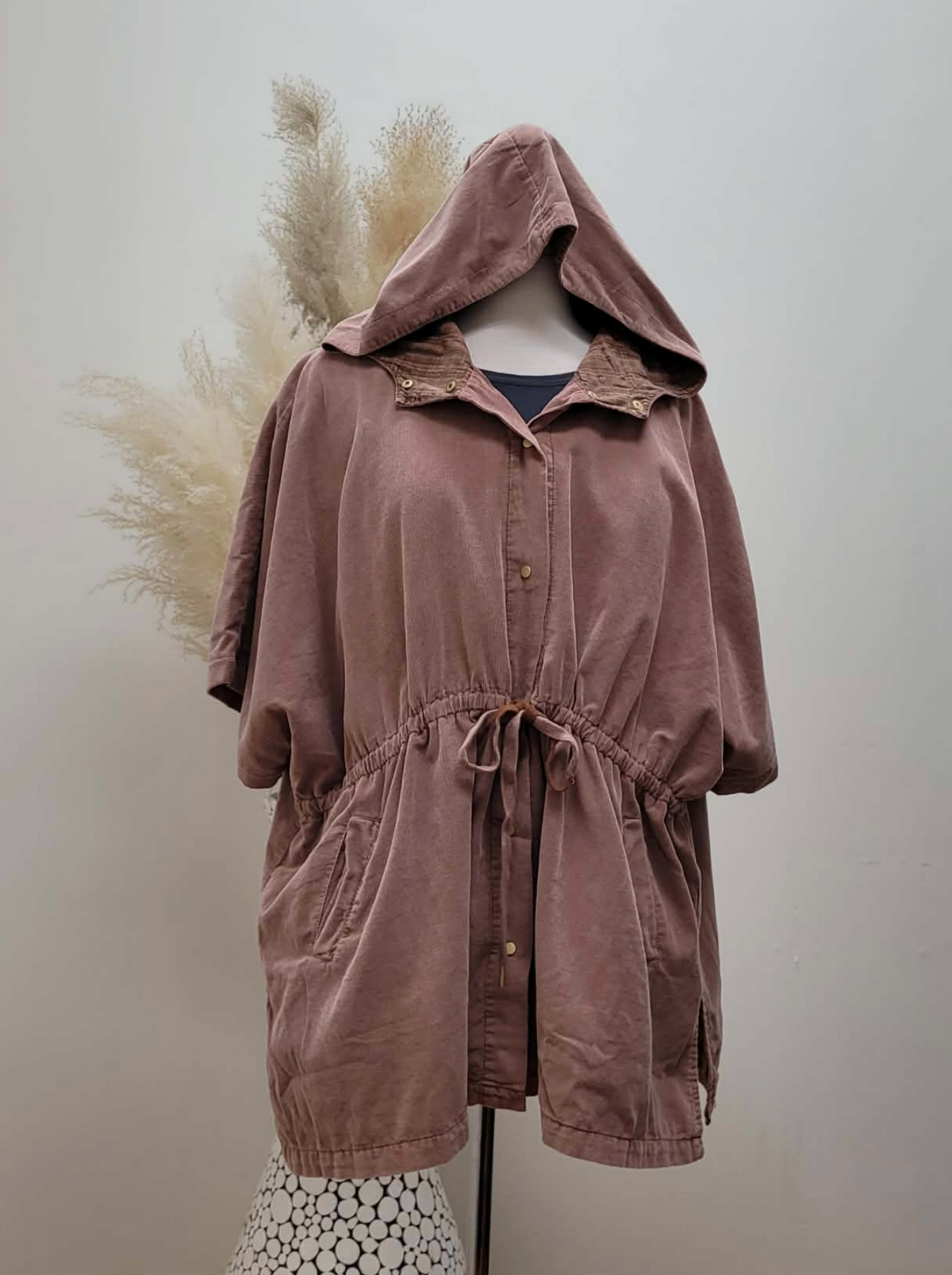 Corduroy Cinch Waist Jacket ~ Woodrose