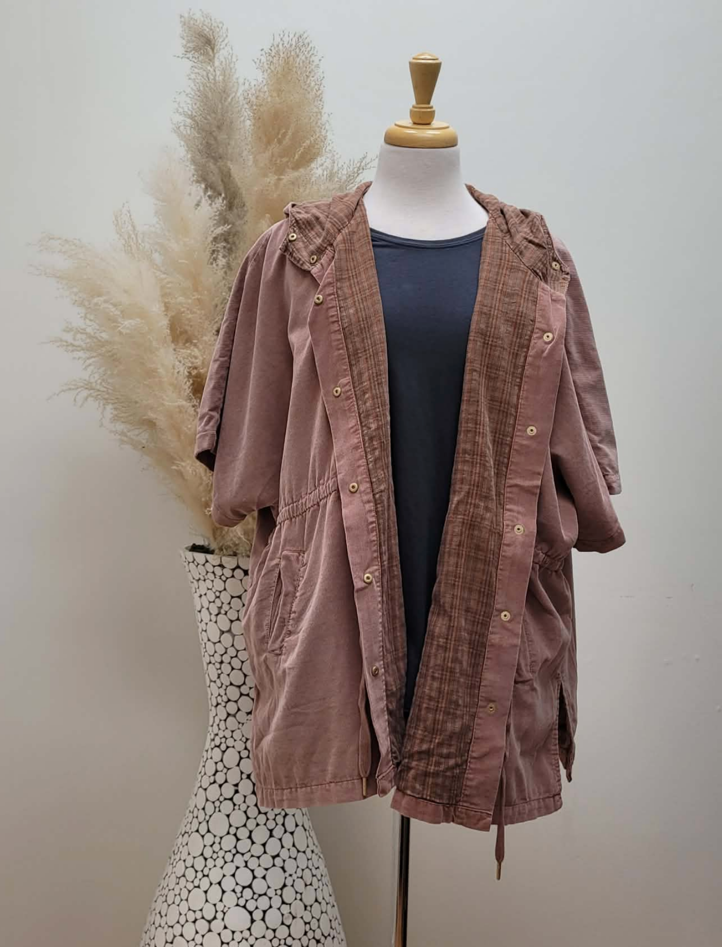Corduroy Cinch Waist Jacket ~ Woodrose