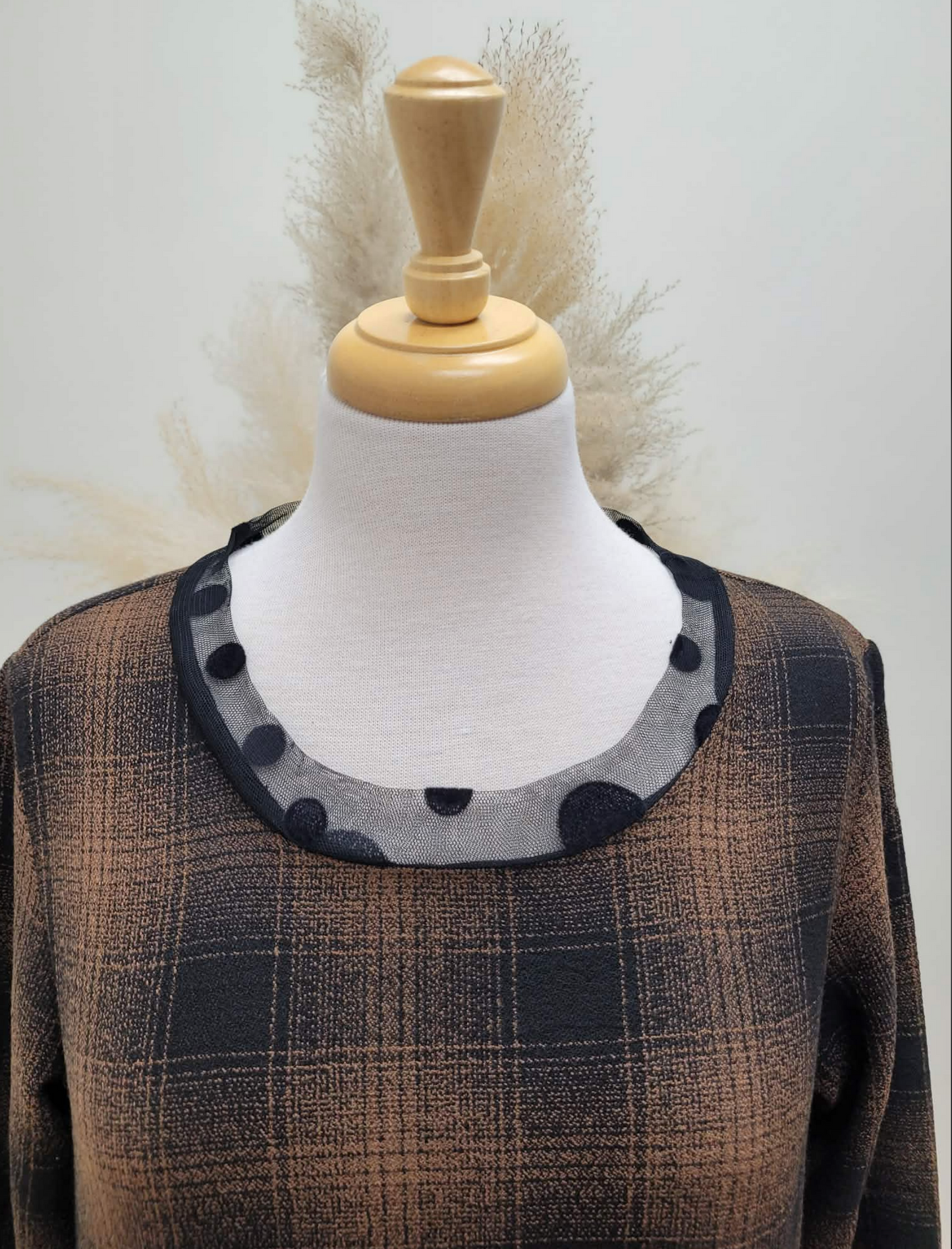Balloon Dress ~ Brown Plaid