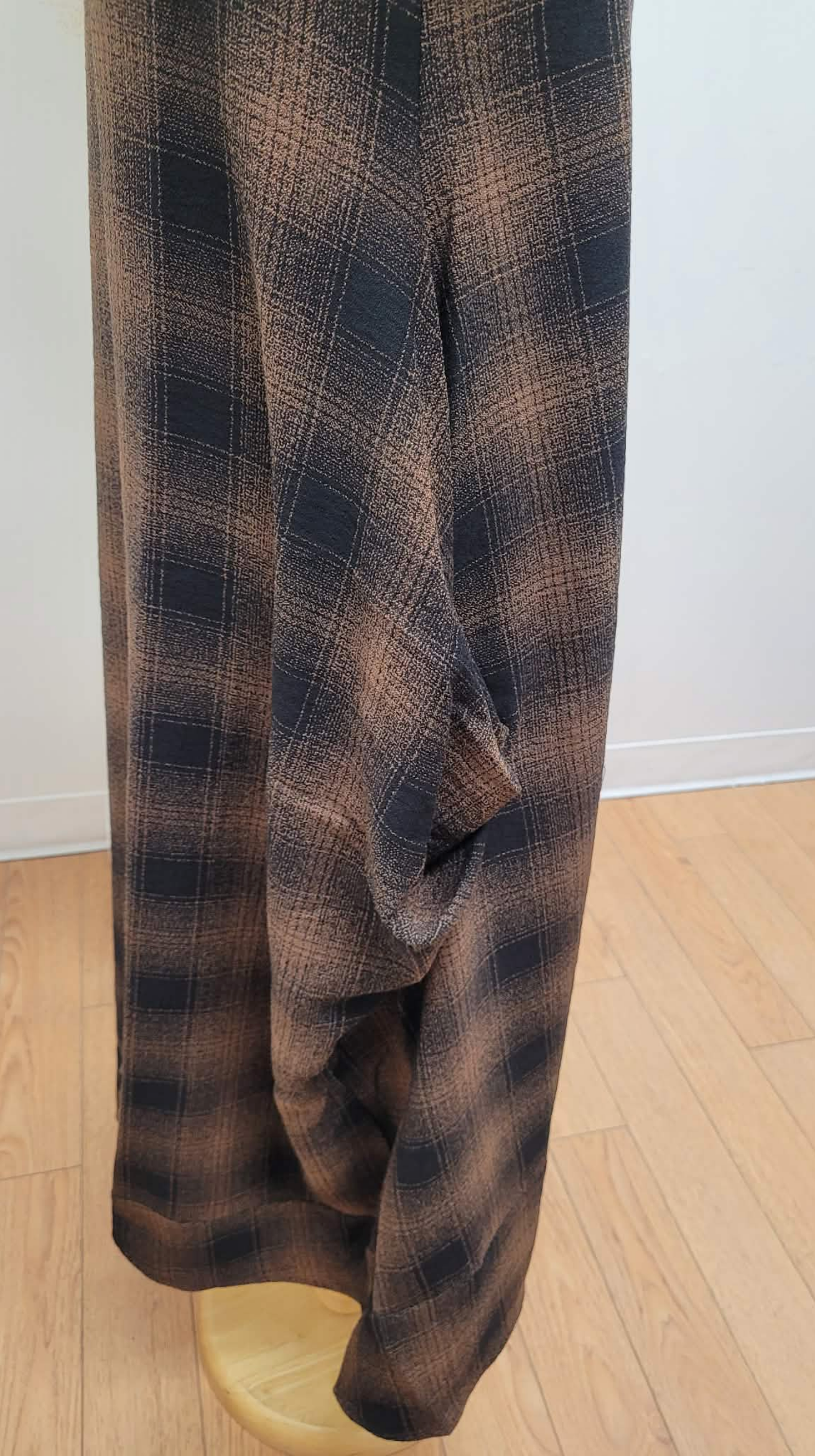 Balloon Dress ~ Brown Plaid