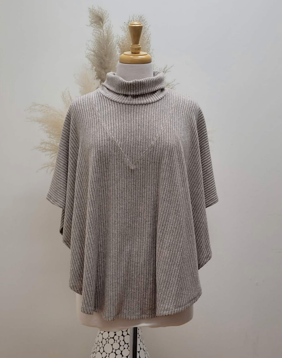 2 Piece Top & Poncho Set ~ Oatmeal
