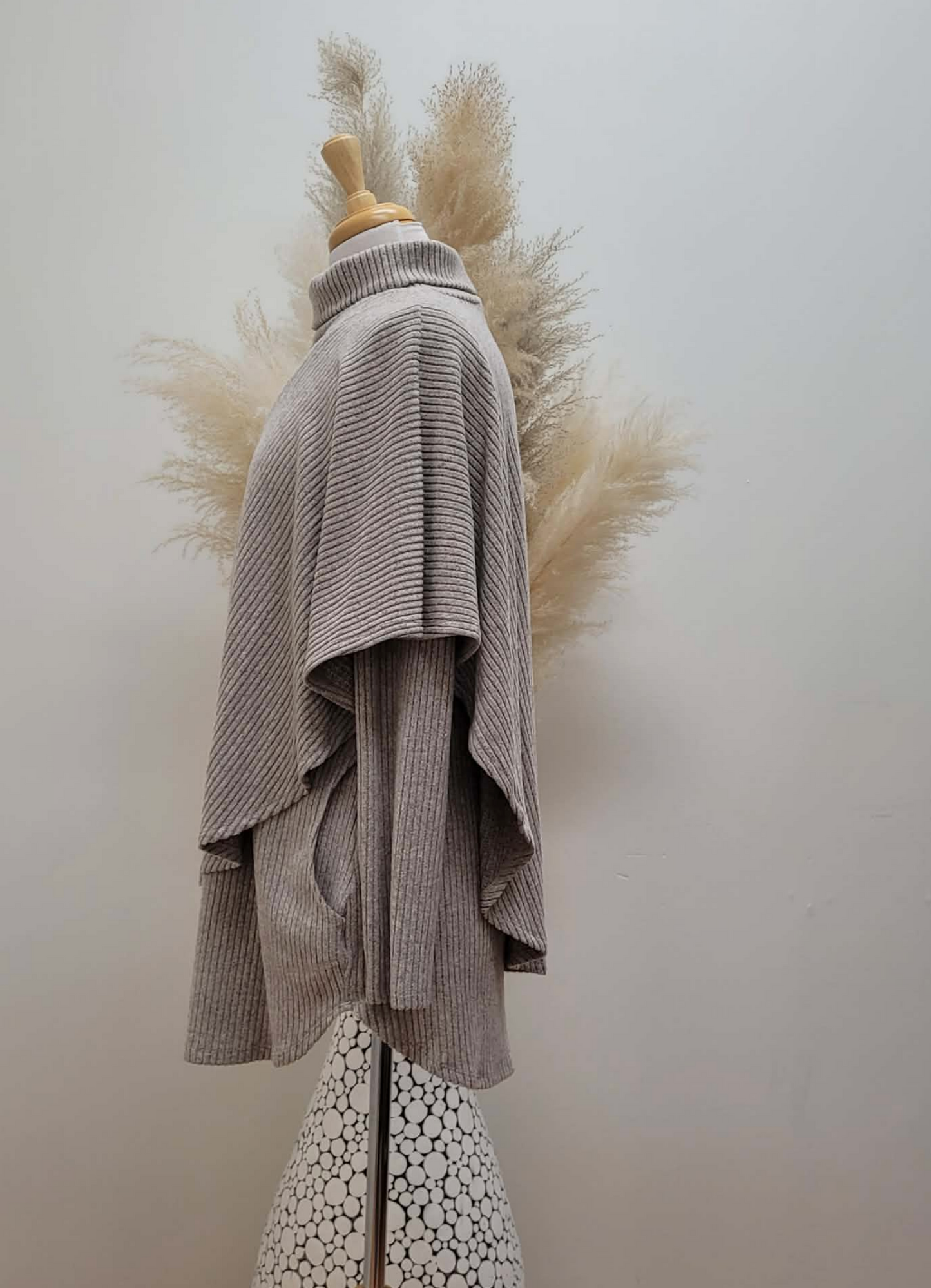 2 Piece Top & Poncho Set ~ Oatmeal