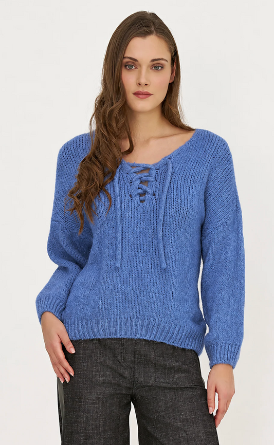 Kelly Lace-Up Sweater ~ 2 Colours