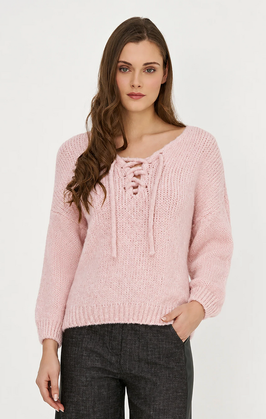Kelly Lace-Up Sweater ~ 2 Colours