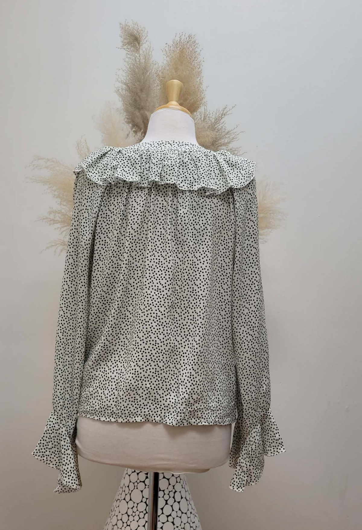 Polka Dot Ruffle Blouse ~ 2 Colours