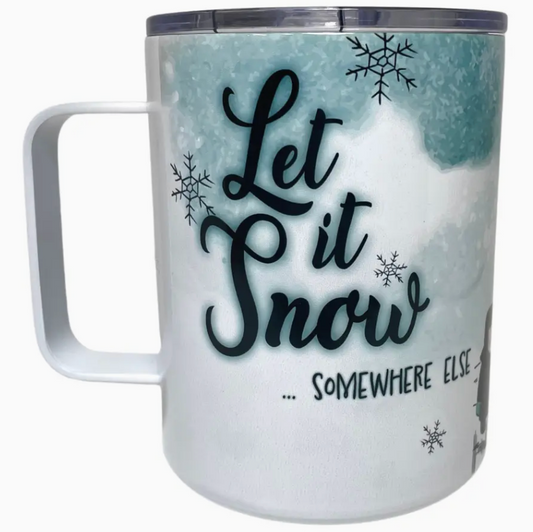 12oz Stainless Camp Mug ~ Let It Snow/Snoopy