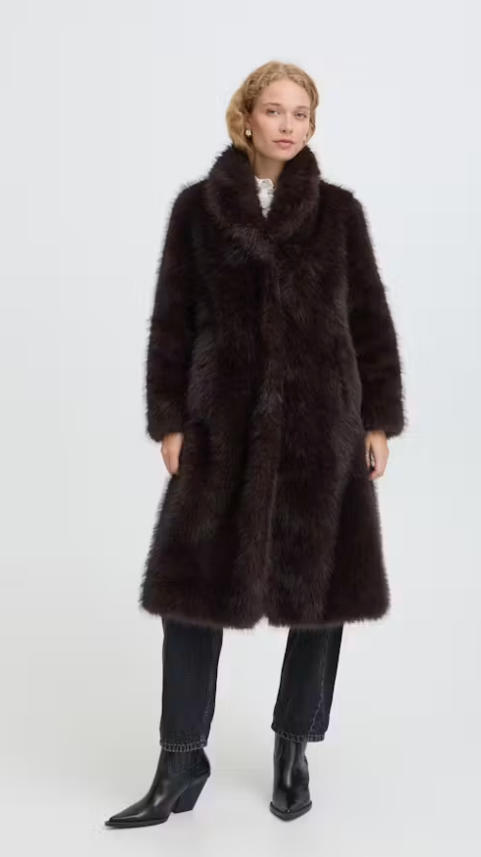 Faux Fur Coat ~ Brown