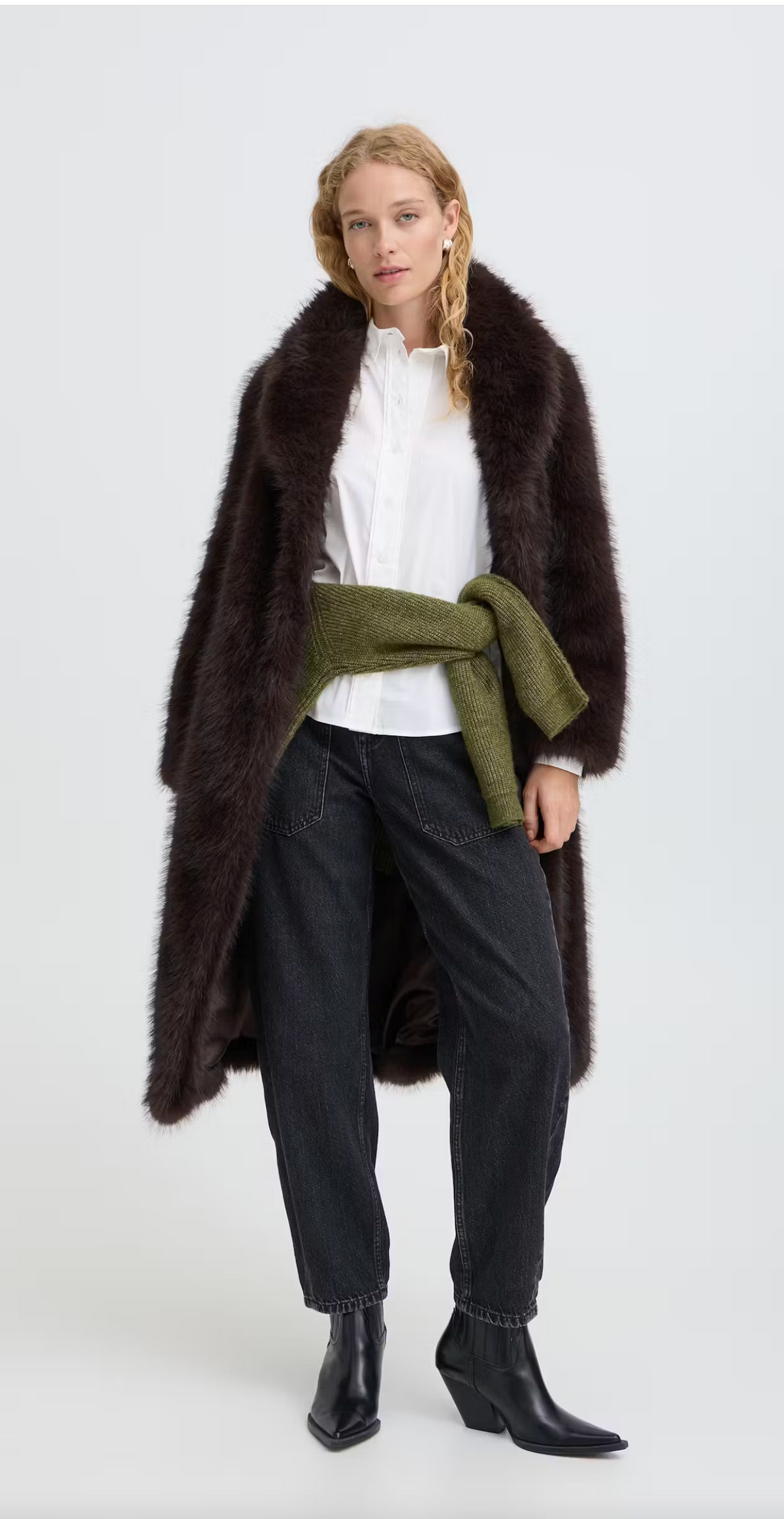 Faux Fur Coat ~ Brown