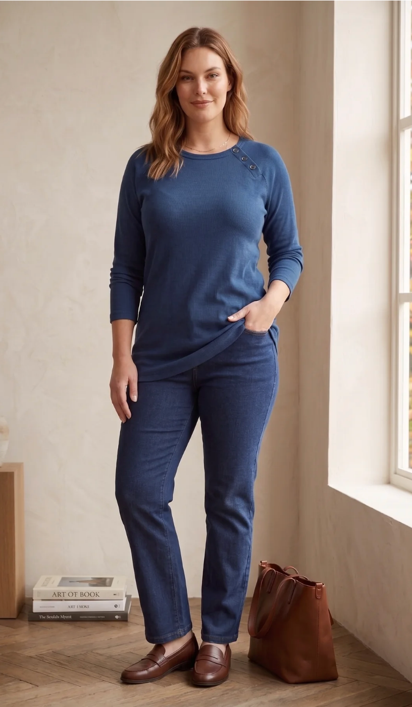 Button Detail Jersey LS ~ 3 Colours