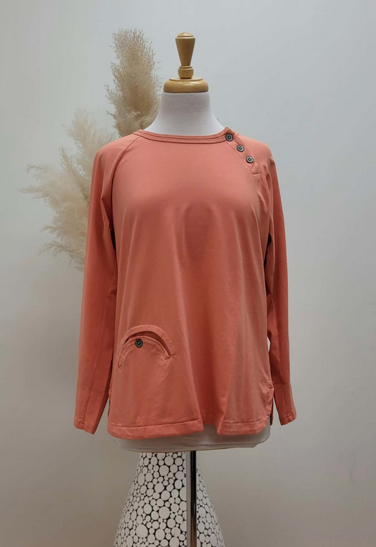 Button Detail Jersey LS ~ 3 Colours