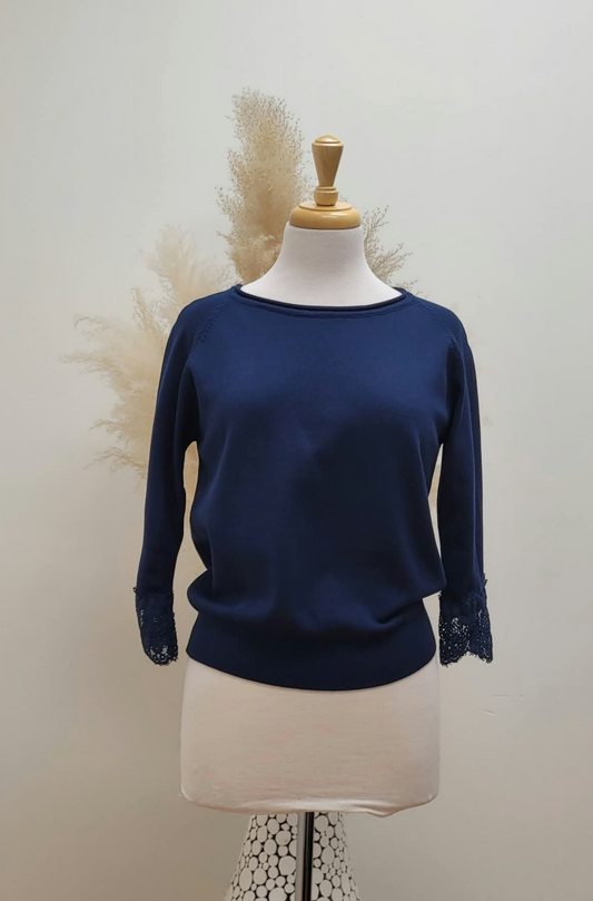 Lace Detail Knit Sweater