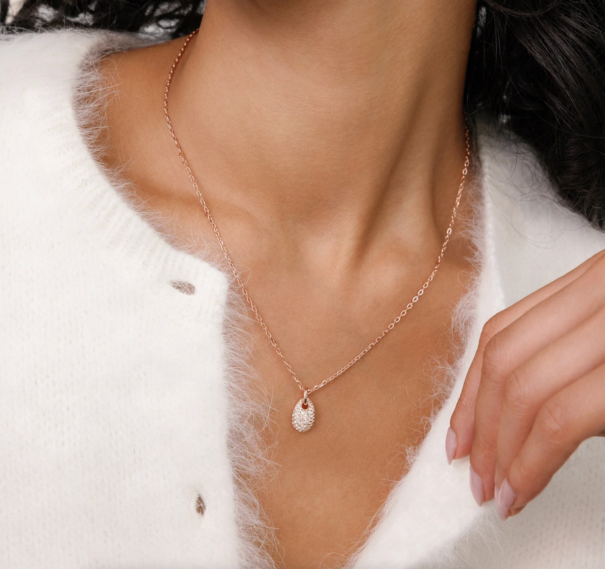 Sparkle Pebble Charm Necklace ~ 3 Colours