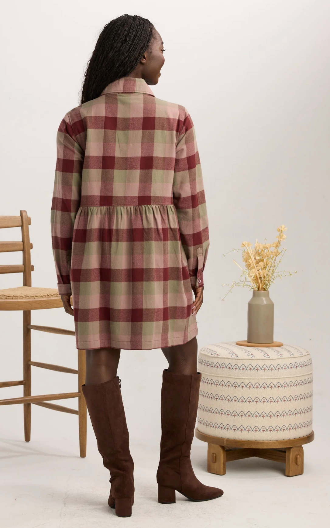 Shae Flannel Dress ~ Flint Plaid