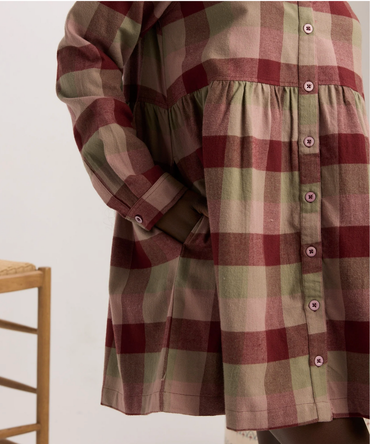 Shae Flannel Dress ~ Flint Plaid