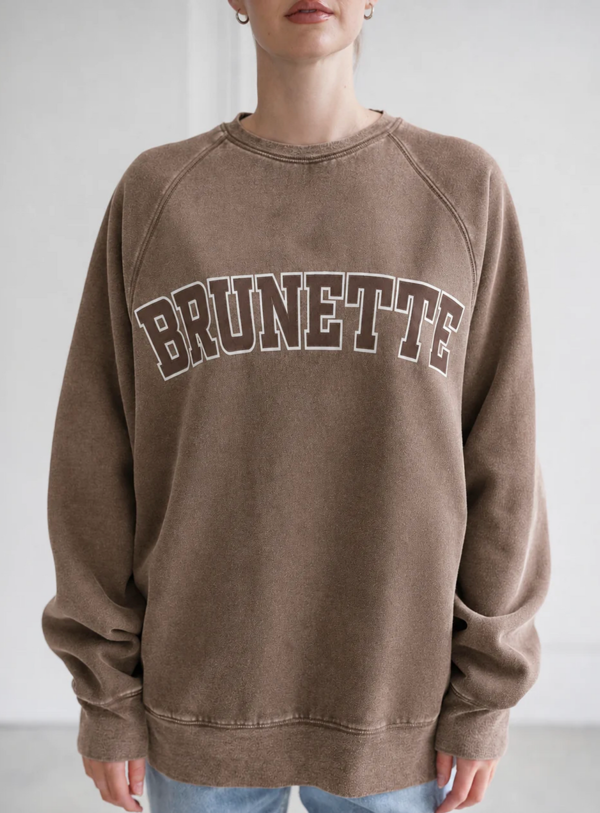 "Brunette" Not Your Boyfriend's Crew ~ Stonewash Brown