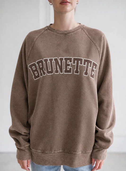"Brunette" Not Your Boyfriend's Crew ~ Stonewash Brown