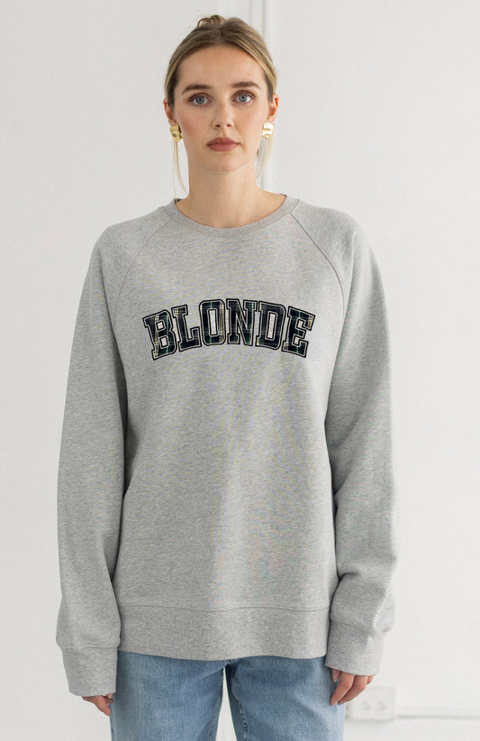 "Blonde" Not Your Boyfriend's Crew ~ Grey Melange