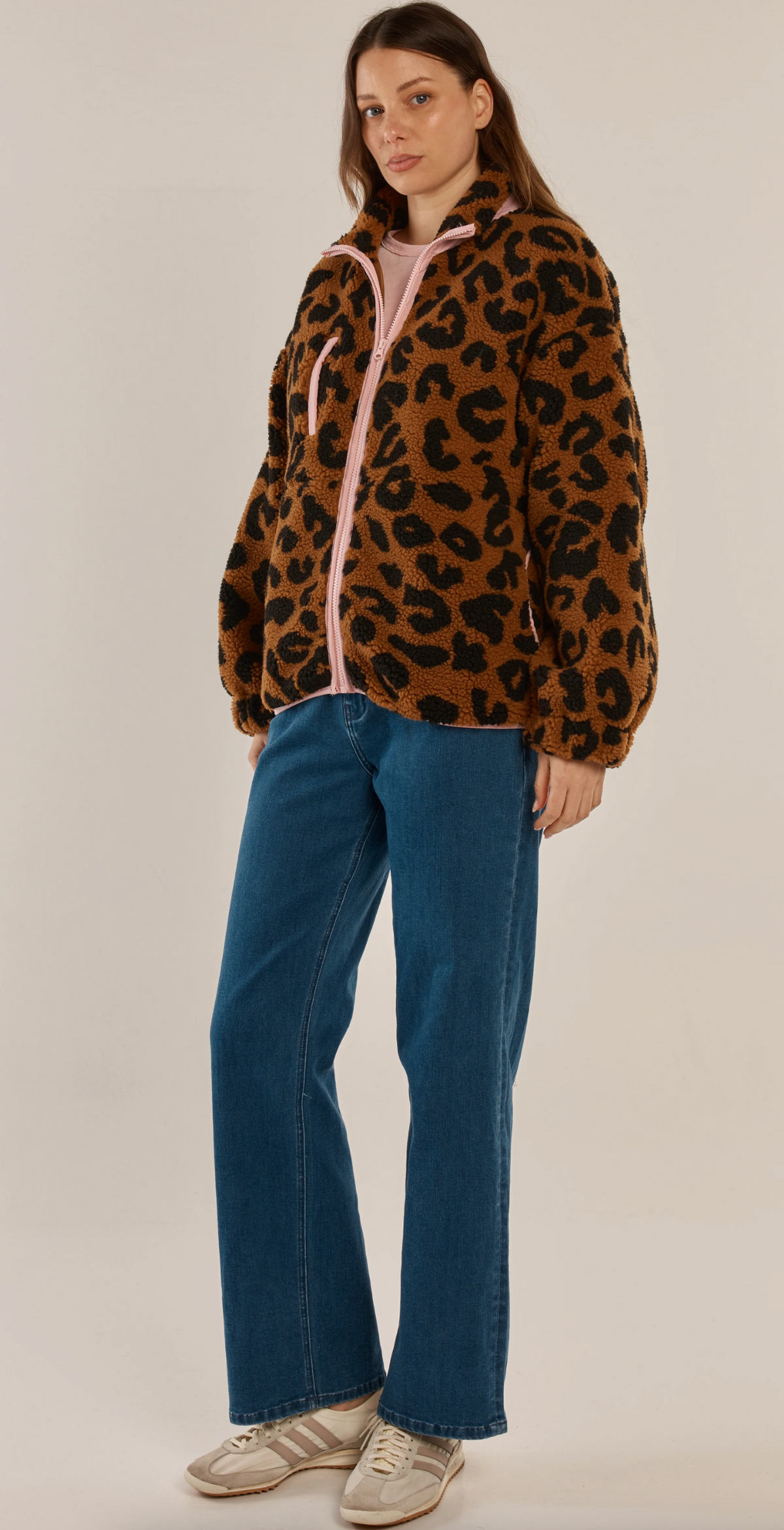 Jayne Fleece ~ Animal/Pink
