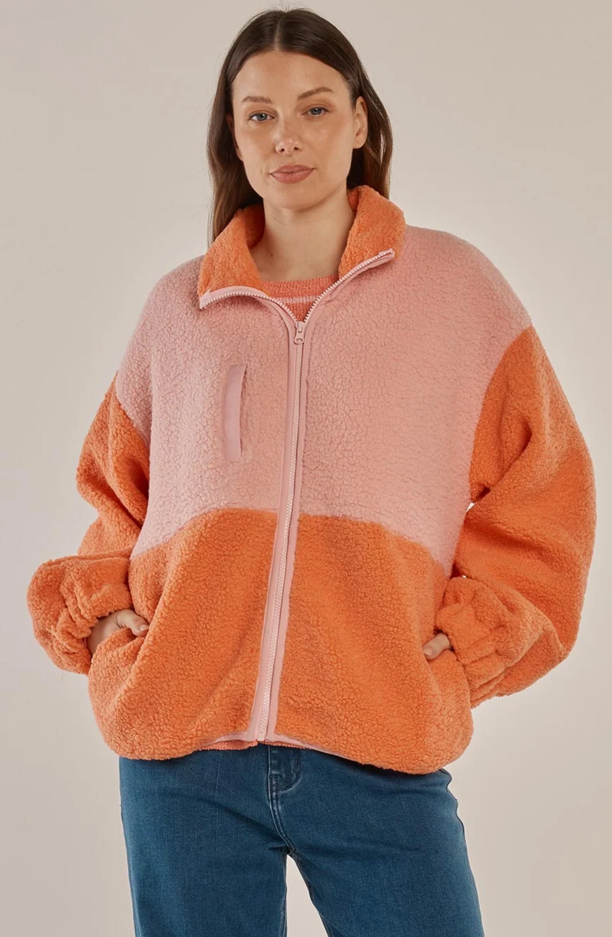 Jayne Fleece ~ Pink/Orange